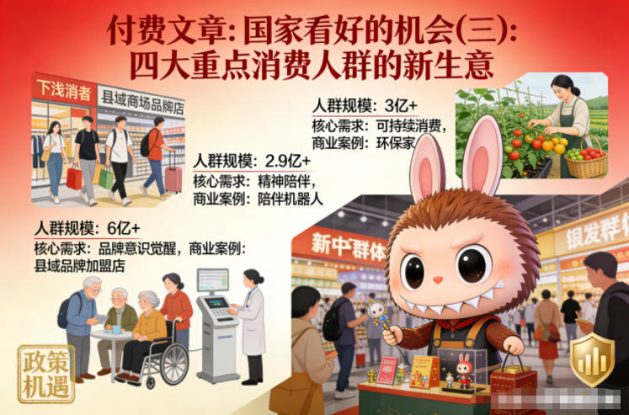 付费文章：国家看好的机会(三)：四大重点消 费人群的新生意——生财有道创业项目网