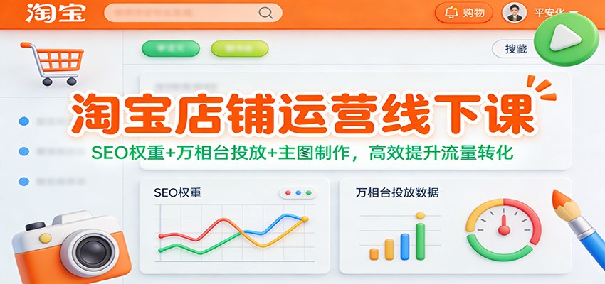 图片[1]-淘宝店铺运营线下课：SEO权重+万相台投放+主图制作，高效提升流量转化_生财有道创业网-生财有道