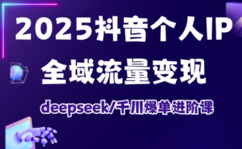 抖音个人IP全域流量变现进阶课，deepseek千川爆单进阶课（更新2026）——生财有道创业项目网
