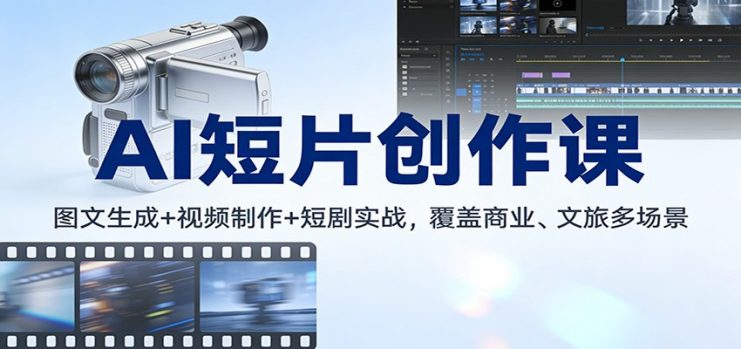 AI短片创作课：图文生成+ 视频制作+短剧实战，覆盖商业、 文旅多场景_生财有道创业网