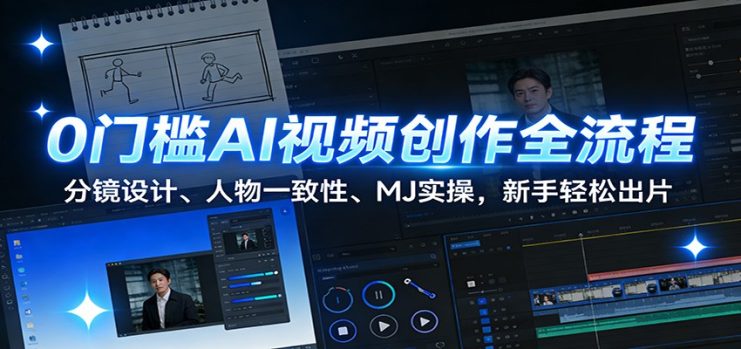 0门槛AI视频创作全流程：分镜设计、人物一致性、MJ实操，新手轻松出片_生财有道创业网