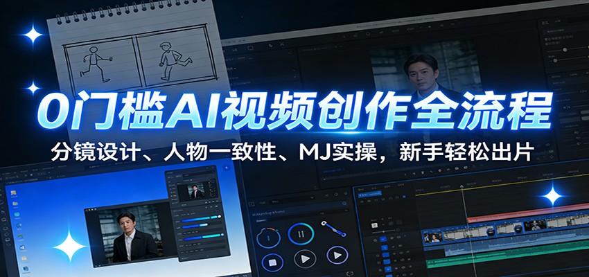 图片[1]-0门槛AI视频创作全流程：分镜设计、人物一致性、MJ实操，新手轻松出片_生财有道创业网-生财有道