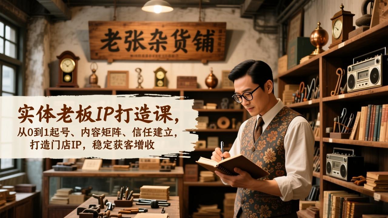 图片[1]-（17064期）实体老板IP打造课，从0到1起号、内容矩阵、信任建立，打造门店IP，稳定获客增收_生财有道创业项目网-生财有道