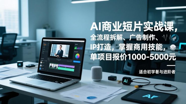 （17051期）AI商业短片实战课，全流程拆解、广告制作、IP打造，掌握商用技能，单项目报价1000-5000元_生财有道创业项目网