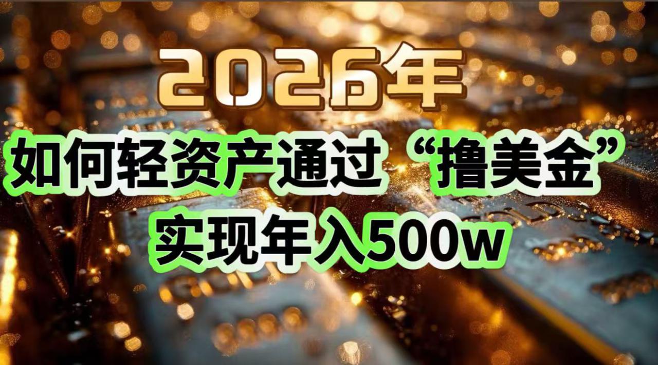 图片[1]-（17033期）2026年如何轻资产通过“撸美金”实现年入500w_生财有道创业项目网-生财有道