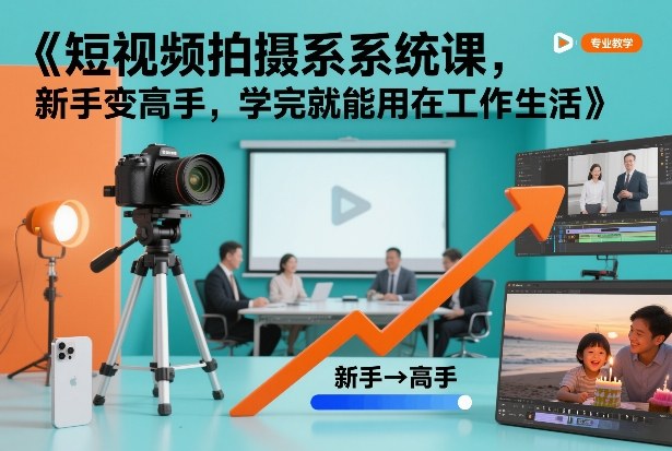 短视频拍摄系统课，新手变高手，学完就能用在工作生活——生财有道创业项目网