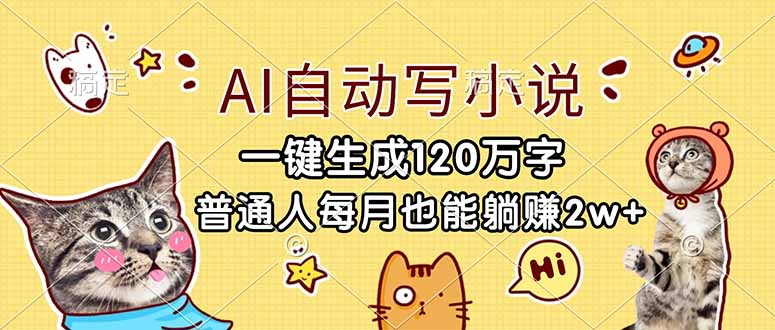 图片[1]-（17025期）AI自动写小说，一键生成120万字，普通人每月也能躺赚2w+_生财有道创业项目网-生财有道