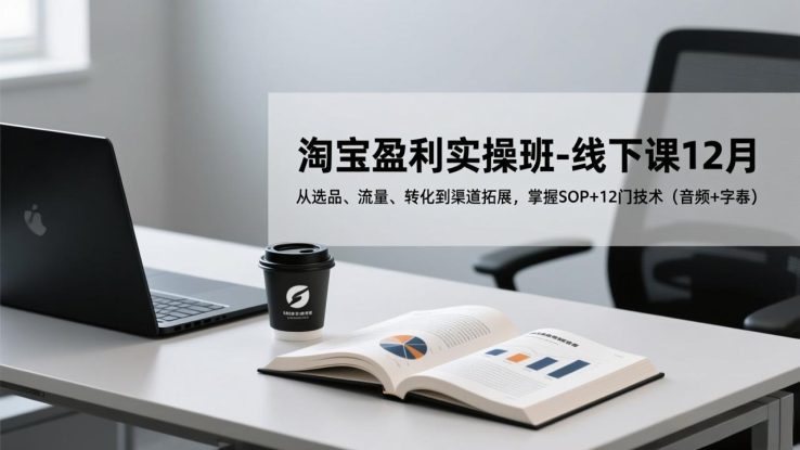 （17079期）淘宝盈利实操班-线下课12月，从选品、流量、转化到渠道拓展，掌握SOP+12门技术（音频+字幕）_生财有道创业项目网