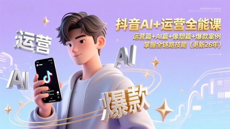 （17078期）抖音AI+运营全能课，运营篇+AI篇+像塑篇+爆款案例，掌握全链路技能（更新26年）_生财有道创业项目网