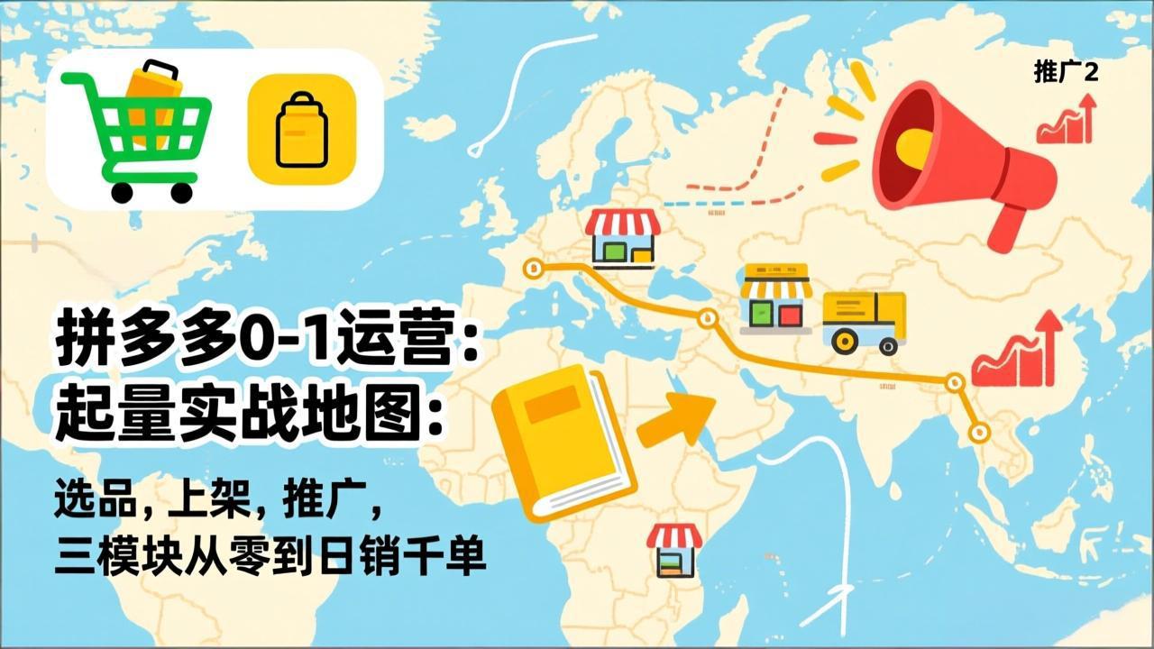 图片[1]-（17085期）拼多多0-1运营：起量实战地图：选品，上架，推广，三模块从零到日销千单_生财有道创业项目网-生财有道