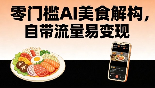 零门槛AI美食解构，自带流量易变现——生财有道创业项目网