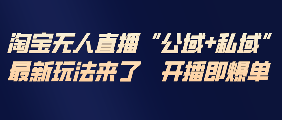 图片[1]-（17098期）淘宝无人直播最新玩法，包含私域和公域两种玩法_生财有道创业项目网-生财有道