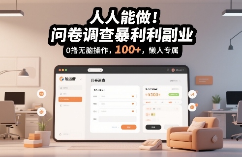 人人能做！问卷调查暴利副业，0撸无脑操作，每天轻松日入100+，懒人专属【揭秘】——生财有道创业项目网