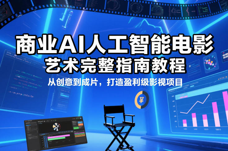 图片[1]-商业AI人工智能电影制作的艺术完整指南教程，从创意到成片，打造盈利级影视项目——生财有道创业项目网-生财有道