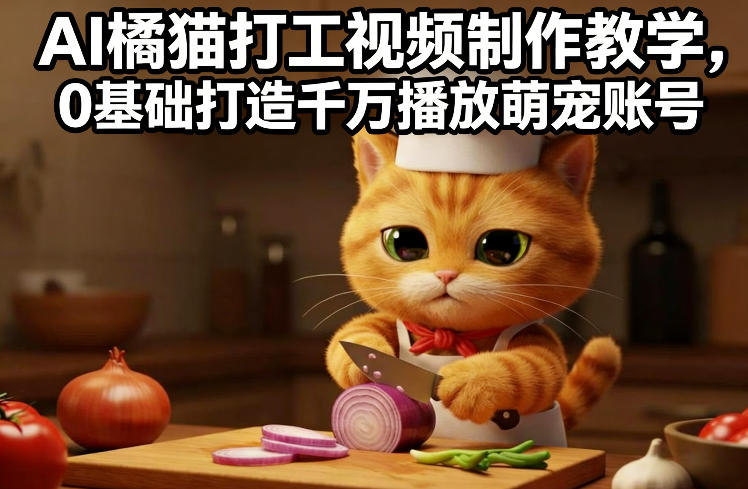 图片[1]-AI橘猫打工视频制作教学，流量狂飙，0基础打造千万播放萌宠账号——生财有道创业项目网-生财有道