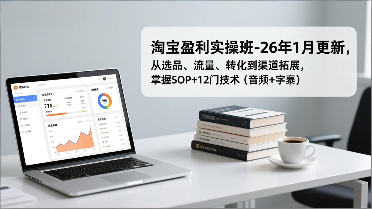 图片[1]-（17105期）淘宝盈利实操班-26年1月更新，从选品、流量、转化到渠道拓展，掌握SOP+12门技术（音频+字幕）_生财有道创业项目网-生财有道