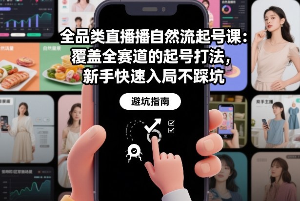 全品类直播自然流起号课：覆盖全赛道的起号打法，新手快速入局不踩坑——生财有道创业项目网