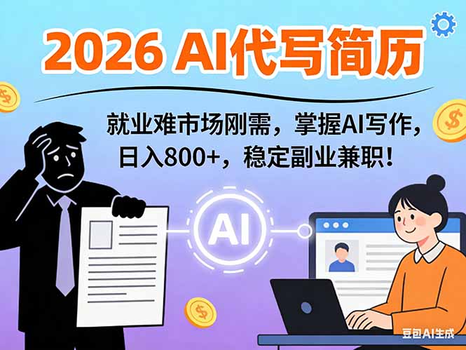 图片[1]-（17119期）AI代写简历，超暴利，用万能模板月入1-3万实战教程，2026年市场刚需！_生财有道创业项目网-生财有道