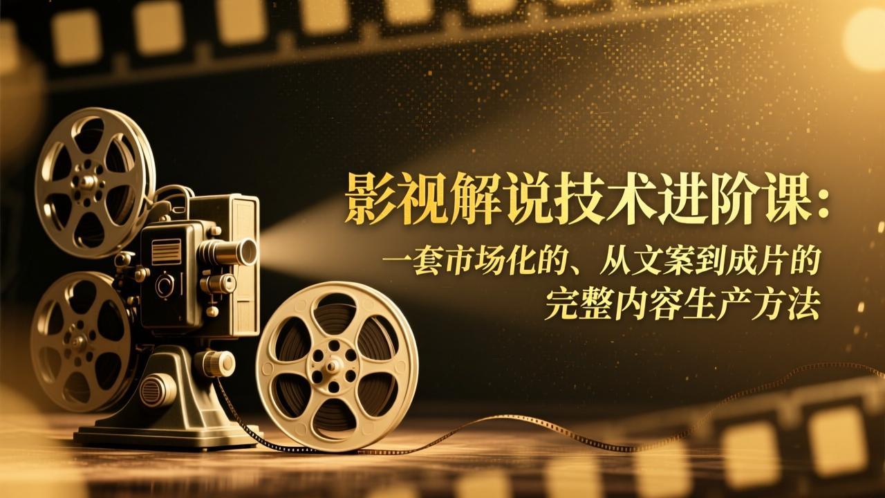 图片[1]-（17185期）影视解说技术进阶课：一套市场化的、从文案到成片的完整内容生产方法_生财有道创业项目网-生财有道