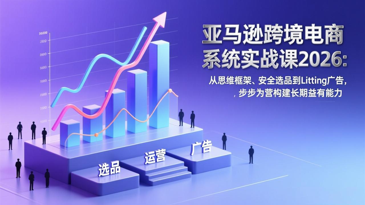 图片[1]-（17173期）亚马逊跨境电商系统实战课2026：从思维框架、安全选品到Listing广告，步步为营构建长期盈利能力_生财有道创业项目网-生财有道