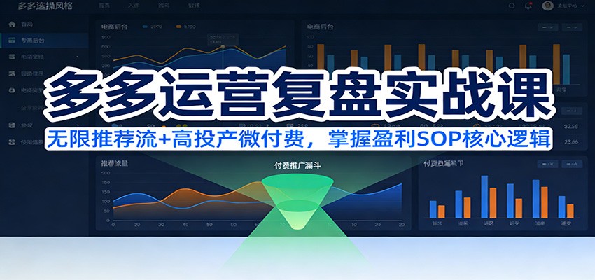 图片[1]-多多运营复盘实战课：无限推荐流+高投产微付费，掌握盈利SOP核心逻辑（更新）_生财有道创业网-生财有道