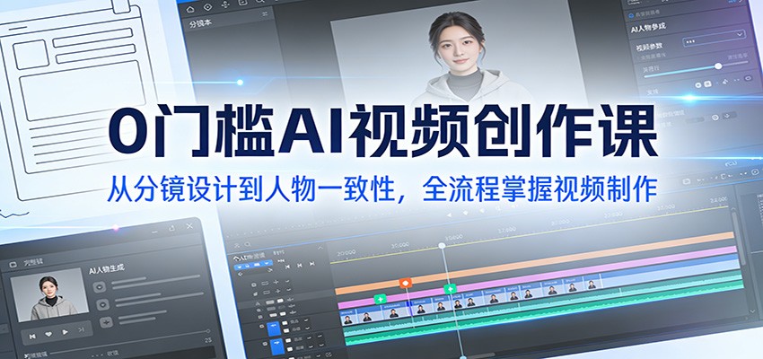 图片[1]-0门槛AI视频创作课：从分镜设计到人物一致性，全流程掌握视频制作_生财有道创业网-生财有道