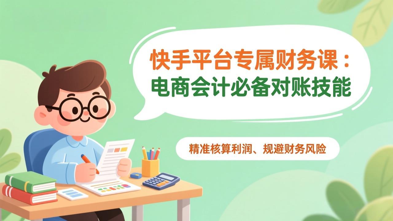图片[1]-（17167期）快手平台专属财务课：电商会计必备对账技能，精准核算利润、规避财务风险_生财有道创业项目网-生财有道