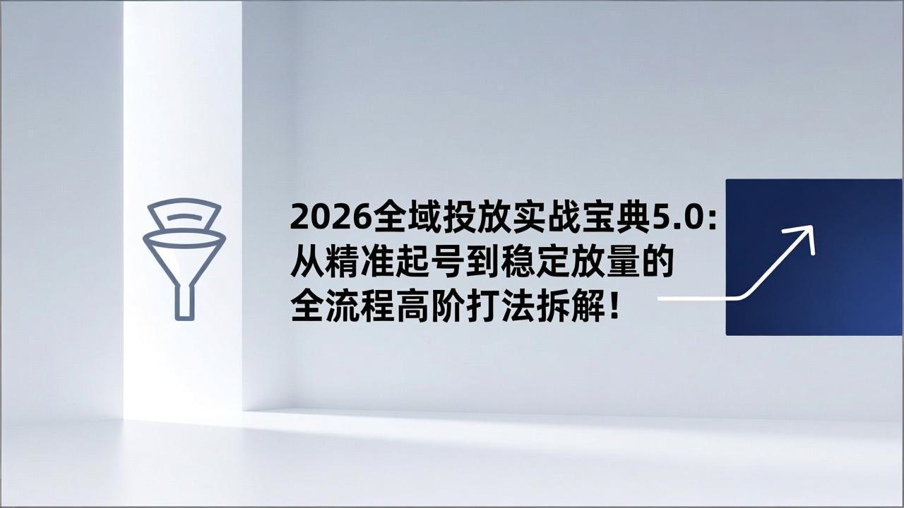 图片[1]-（17156期）2026全域投放实战宝典5.0：从精准起号到稳定放量的全流程高阶打法拆解！_生财有道创业项目网-生财有道