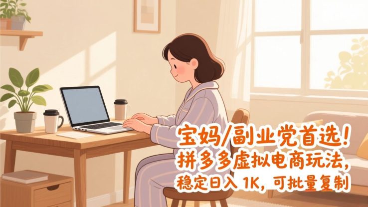（17155期）宝妈 / 副业党首选！拼多多虚拟电商玩法，稳定日入 1K，可批量复制_生财有道创业项目网