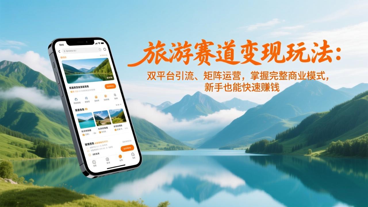 图片[1]-（17153期）旅游赛道变现玩法：双平台引流、矩阵运营，掌握完整商业模式，新手也能快速赚钱_生财有道创业项目网-生财有道