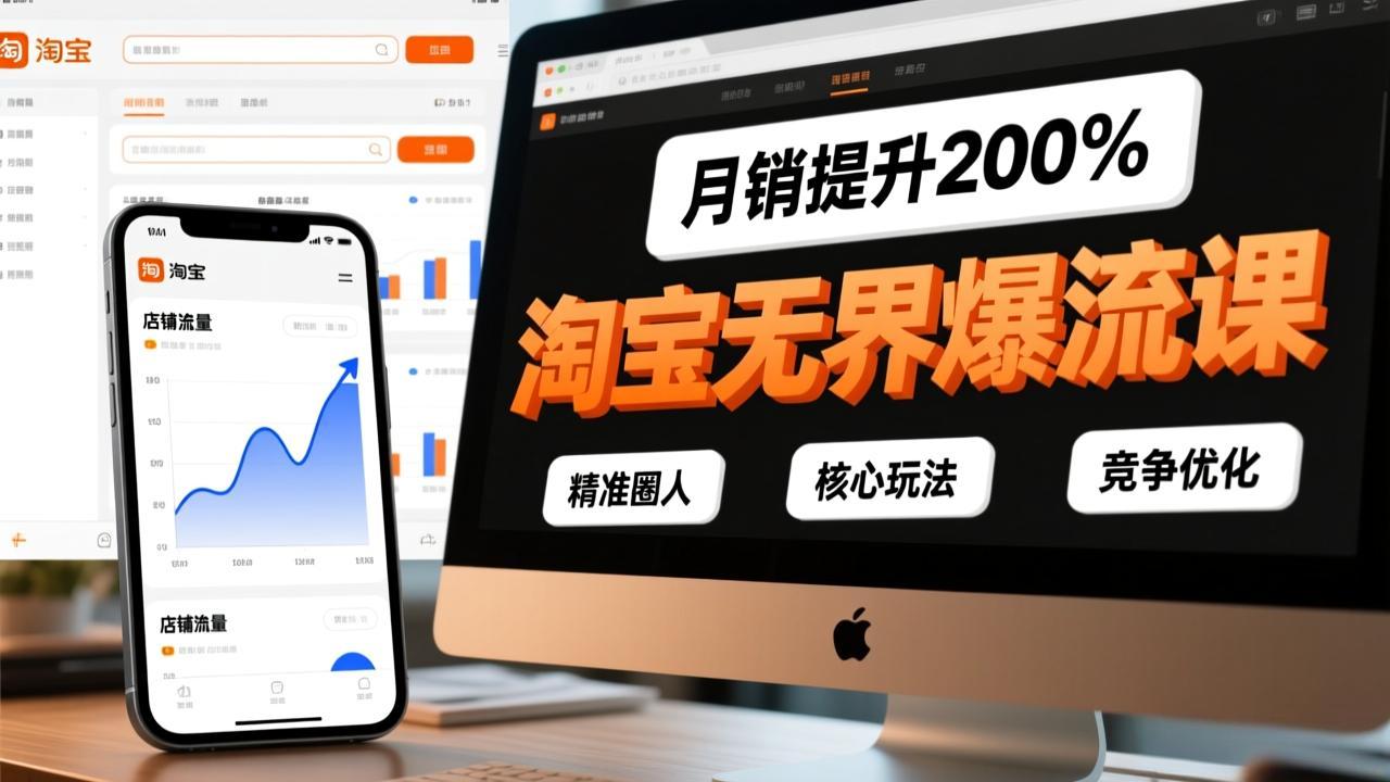 图片[1]-（17132期）淘宝无界爆流课，精准圈人、核心玩法、竞争优化，快速引爆店铺流量，月销提升200%_生财有道创业项目网-生财有道