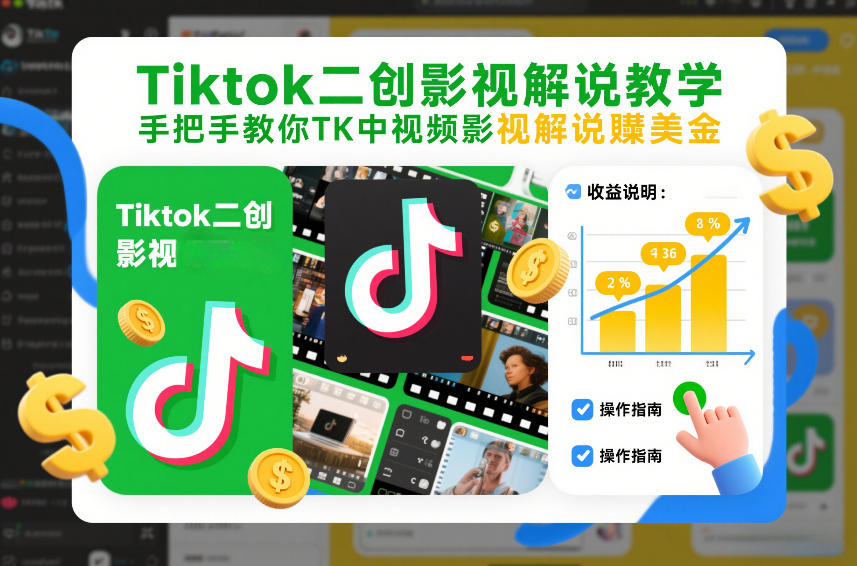 图片[1]-Tiktok二创影视解说教学，手把手教你TK中视频影视解说賺美金（更新26年1月）——生财有道创业项目网-生财有道