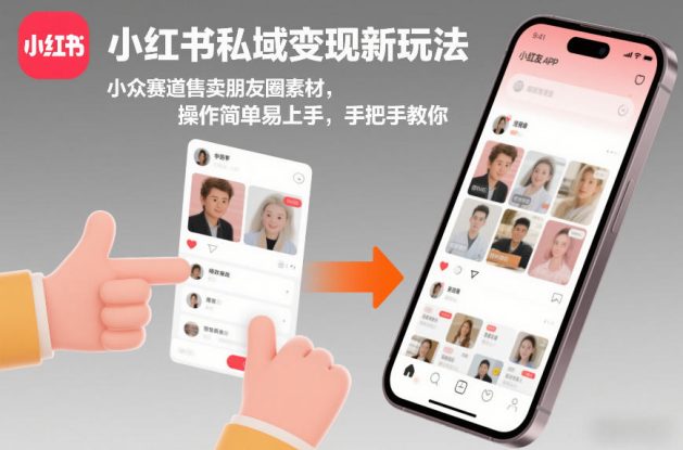 小红书私域变现新玩法，小众赛道售卖朋友圈素材，操作简单易上手，手把手教你——生财有道创业项目网