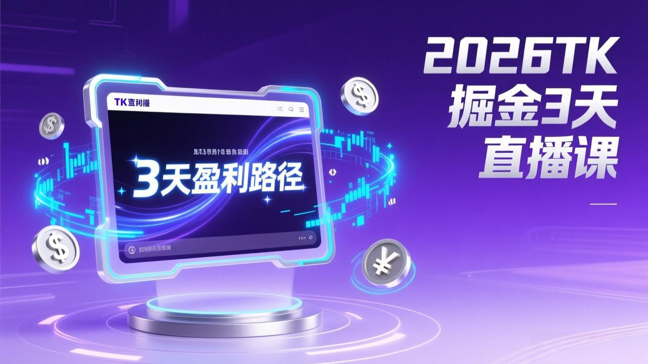 图片[1]-（17147期）2026TK掘金直播课，起号涨粉+直播带货+商单变现+3天打通盈利路径，月入过万美金_生财有道创业项目网-生财有道