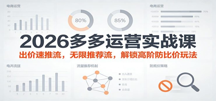2026多多运营实战课：出价速推流，无限推荐流，解锁高阶防比价玩法（更新）_生财有道创业网