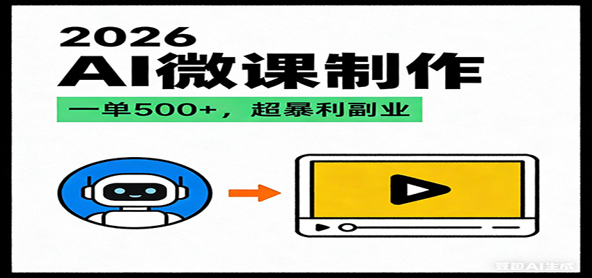 图片[1]-2026AI 风口最稳副业：微课代写制作，一单 500+，人人可做的蓝海项目_生财有道创业网-生财有道