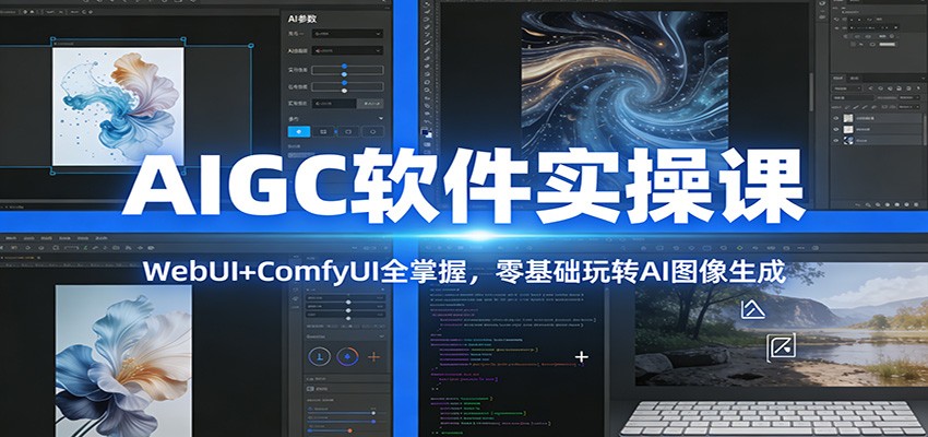 图片[1]-AIGC软件实操课：WebUI+ComfyUI全掌握，零基础玩转AI图像生成_生财有道创业网-生财有道