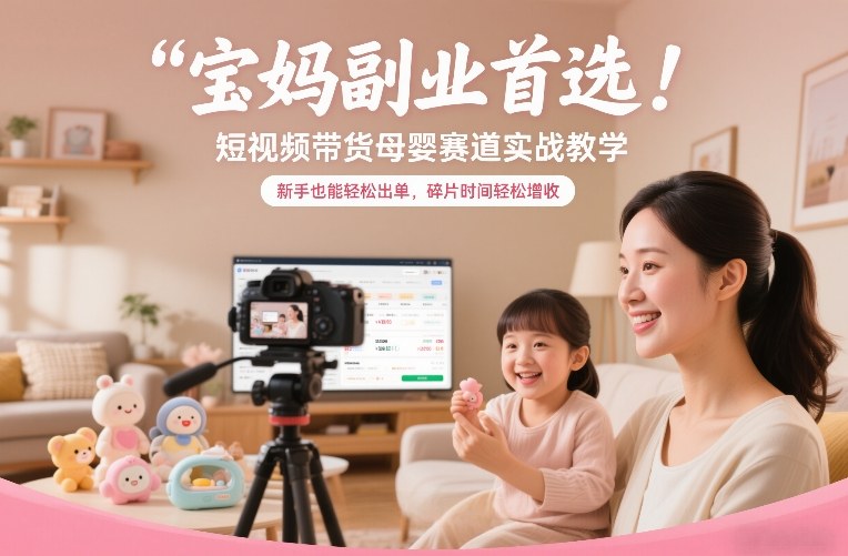 图片[1]-宝妈副业首选！短视频带货母婴赛道实战教学，新手也能轻松出单，碎片时间轻松增收——生财有道创业项目网-生财有道