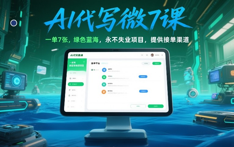 图片[1]-AI代写微课，一单7张，绿色蓝海，永不失业项目，提供接单渠道！——生财有道创业项目网-生财有道