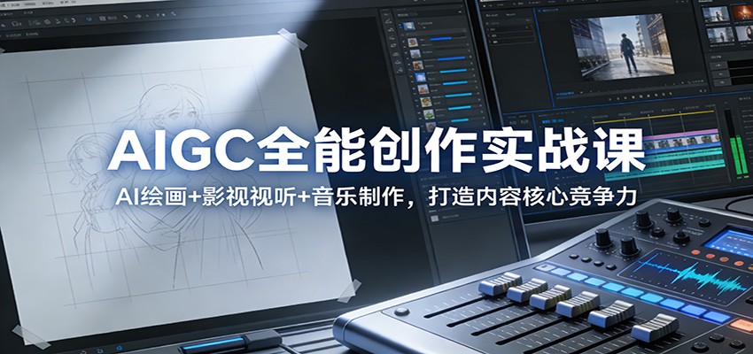 图片[1]-AIGC全能创作实战课：AI绘画+影视视听+音乐制作，打造内容核心竞争力_生财有道创业网-生财有道