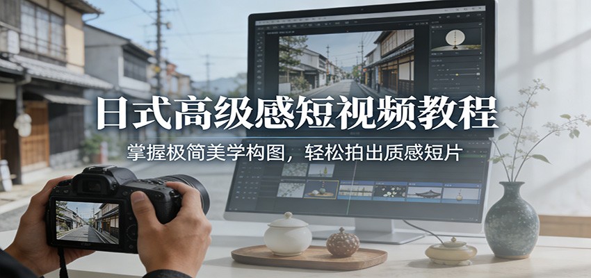 图片[1]-日式高级感短视频教程：掌握极简美学构图，轻松拍出质感短片_生财有道创业网-生财有道