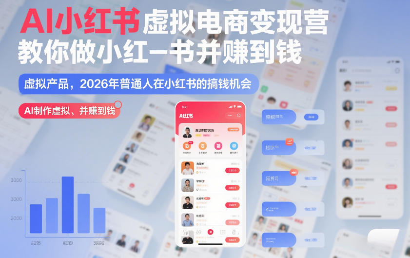 图片[1]-AI小红书虚拟电商变现营，教你做小红书并賺到钱，虚拟产品，2026年普通人在小红书的搞钱机会（更新中）——生财有道创业项目网-生财有道