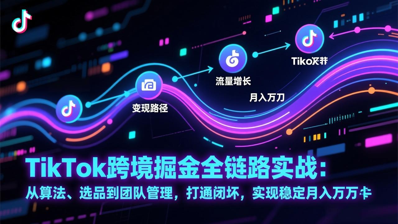 图片[1]-（17216期）TikTok跨境掘金全链路实战：从算法、选品到团队管理，打通闭环，实现稳定月入万刀_生财有道创业项目网-生财有道