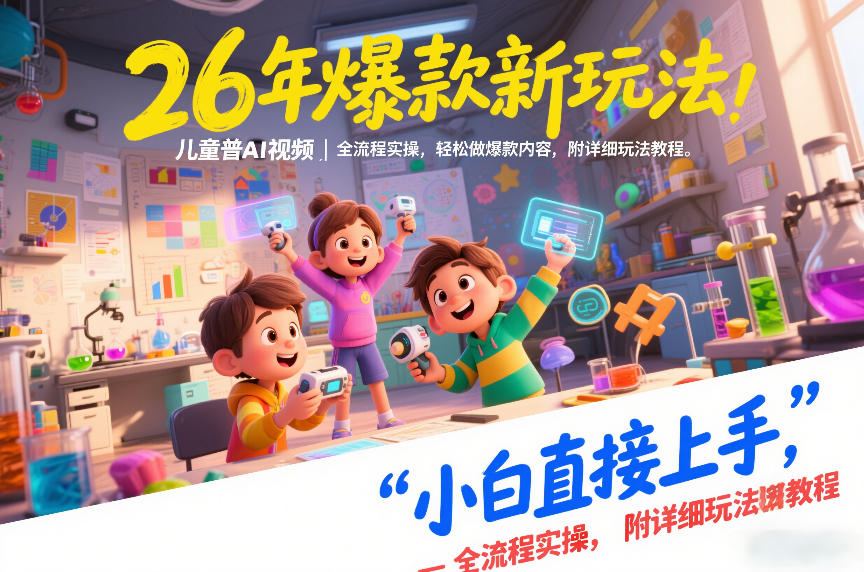 图片[1]-26年爆款新玩法，儿童科普AI视频，全流程实操，轻松做爆款内容，小白直接上手，附详细玩法教程——生财有道创业项目网-生财有道