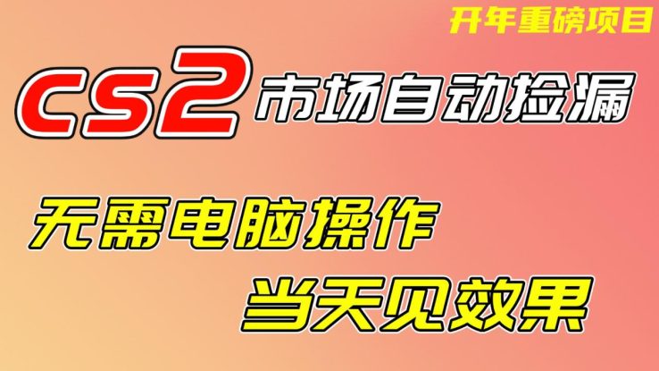 CS2市场挂机项，无需电脑操作，无需进入游戏，当天见效果，支持任何形式验证_生财有道创业网