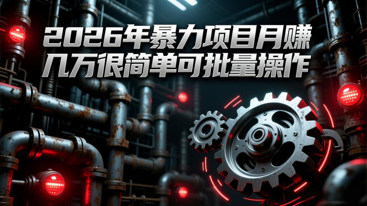 图片[1]-（17218期）2026年暴力项目月赚几万很简单可批量操作，成本低，利润大_生财有道创业项目网-生财有道