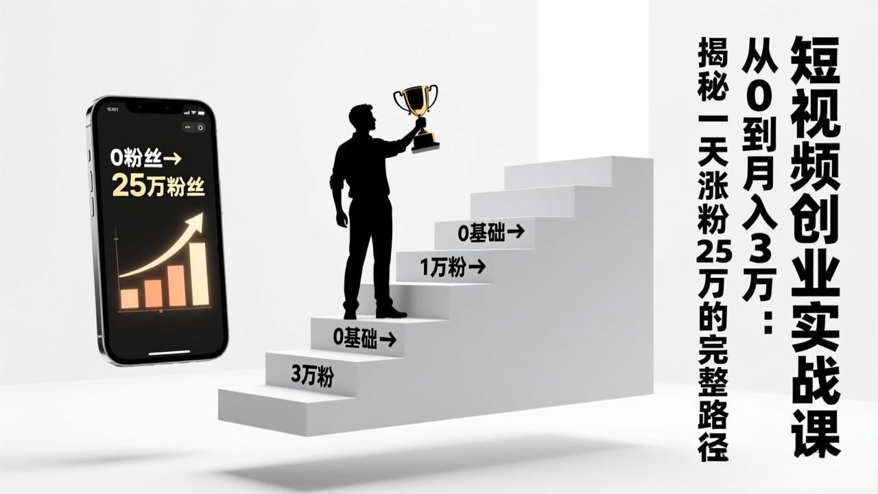 图片[1]-（17221期）短视频创业实战课：从0到月入3万：揭秘一天涨粉25万的完整路径_生财有道创业项目网-生财有道