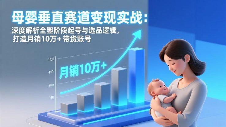 （17233期）母婴垂直赛道变现实战：深度解析三大阶段起号与选品逻辑，打造月销10万+带货账号_生财有道创业项目网
