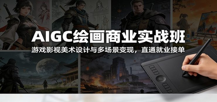 AIGC绘画商业实战班：游戏影视美术设计与多场景变现，直通就业接单_生财有道创业网