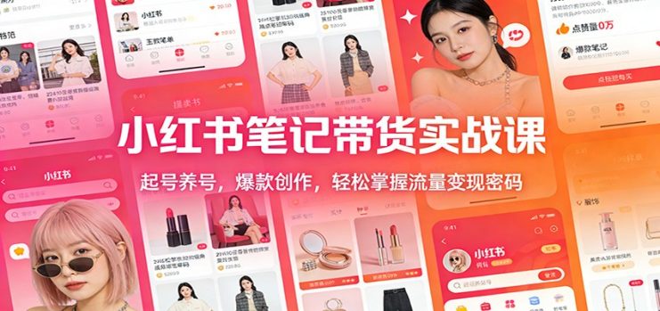 小红书笔记带货实战课：起号养号，爆款创作，轻松掌握流量变现密码_生财有道创业网